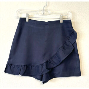 Lilly Pulitzer Skort True Navy Faye‎ Ruffle Zip Up Resort Party Date Nite Size 0